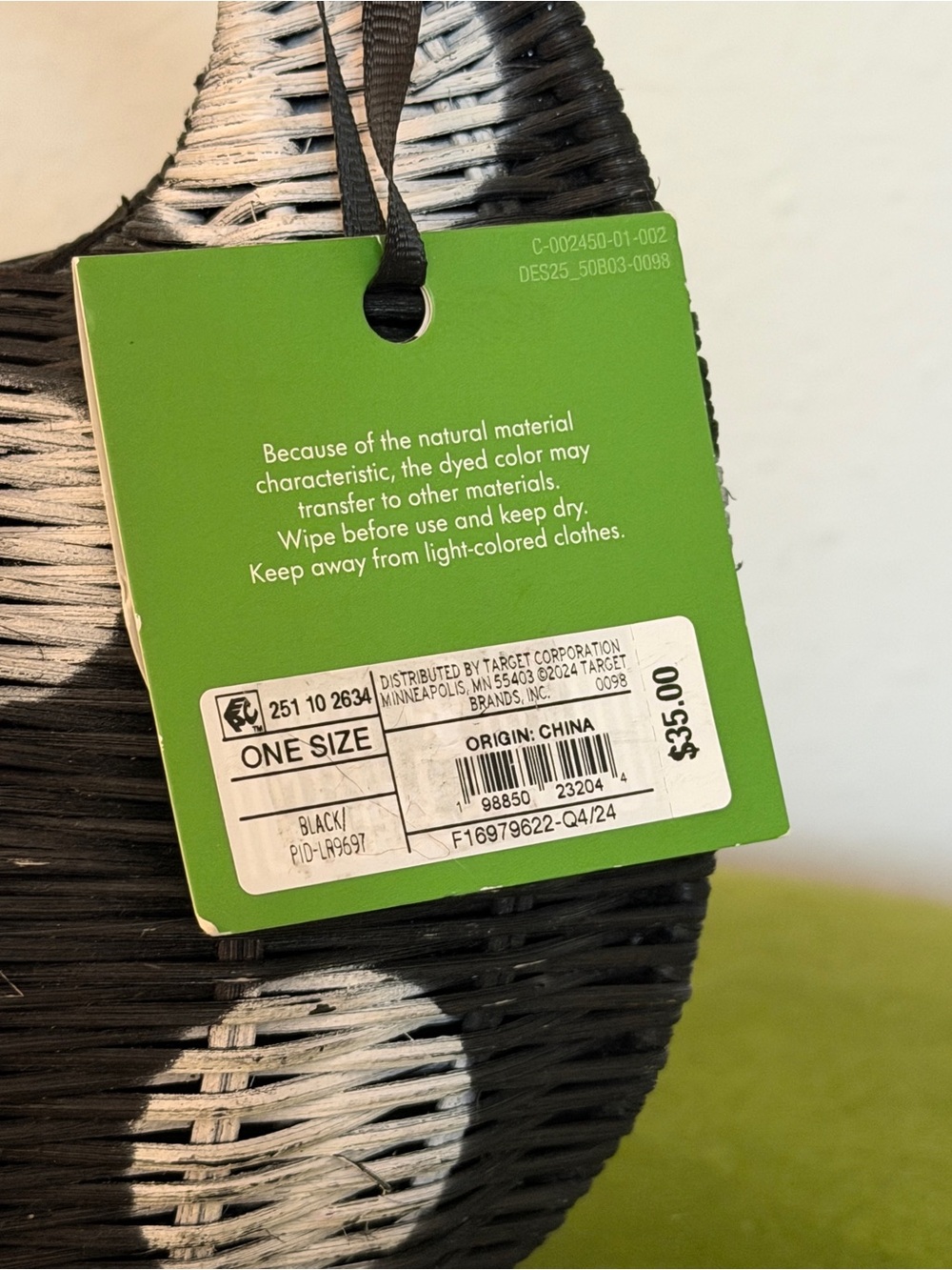 NWT kate spade x Target Black & White Polka Dot Wicker Top Handle Handbag - Picture 4 of 4